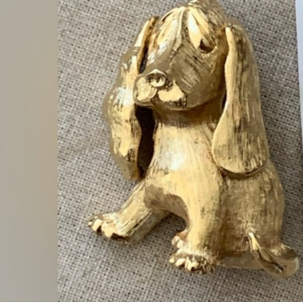 Monet Puppy Brooch